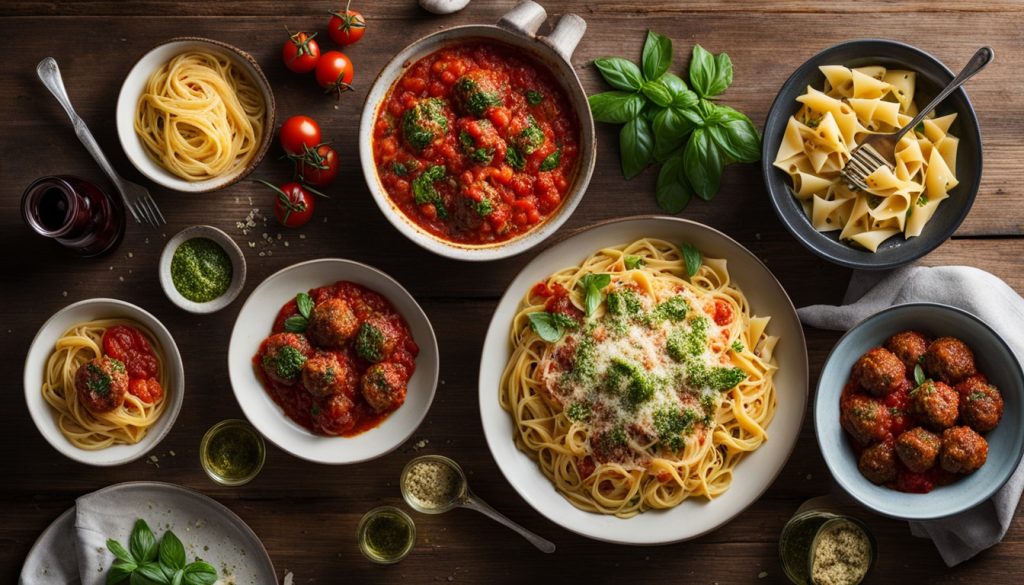 Italian pasta dishes