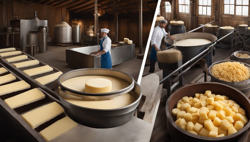 artisanal vs. industrial cheese production