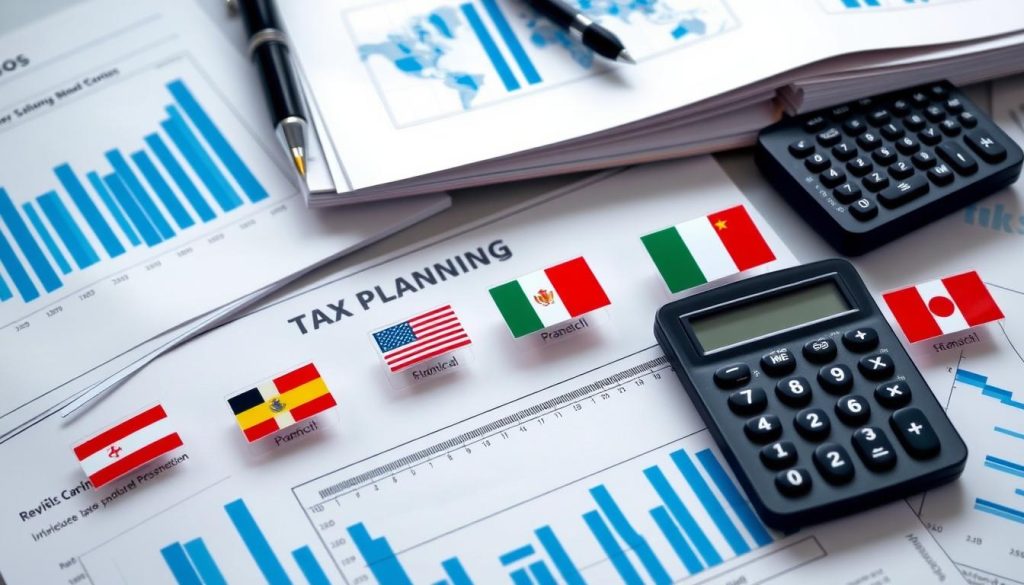Business tax planning concept highlighting tax considerations for multinational businesses Business tax planning concept highlighting tax considerations for multinational businesses