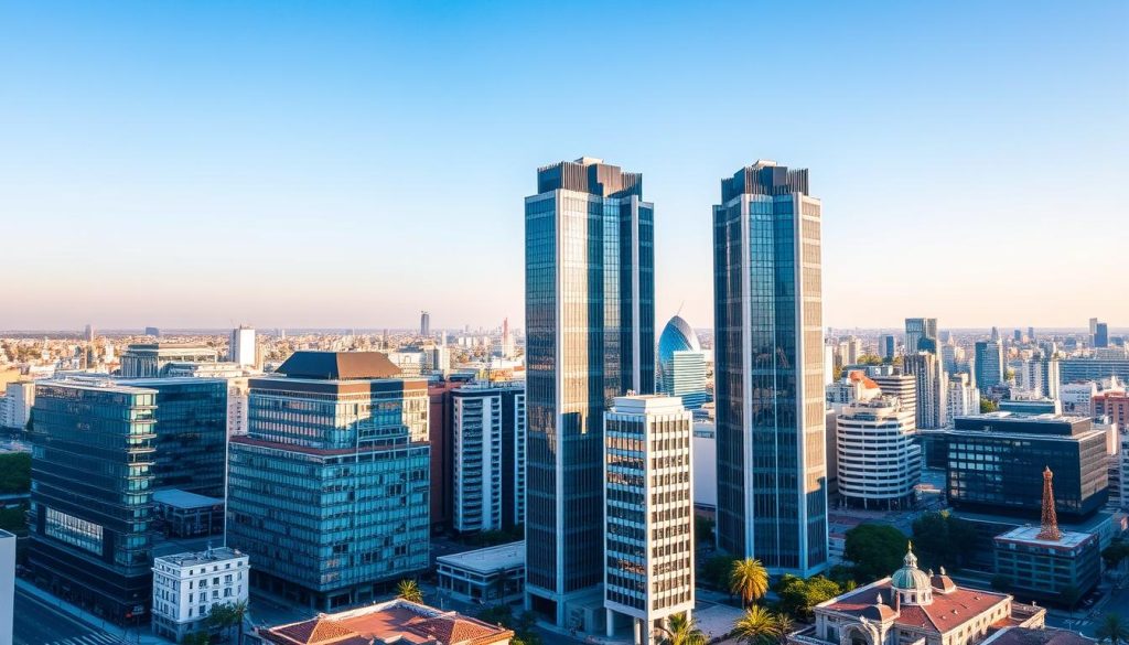 Madrid business district showcasing Spain as one of the best countries to start a multinational business Madrid business district showcasing Spain as one of the best countries to start a multinational business