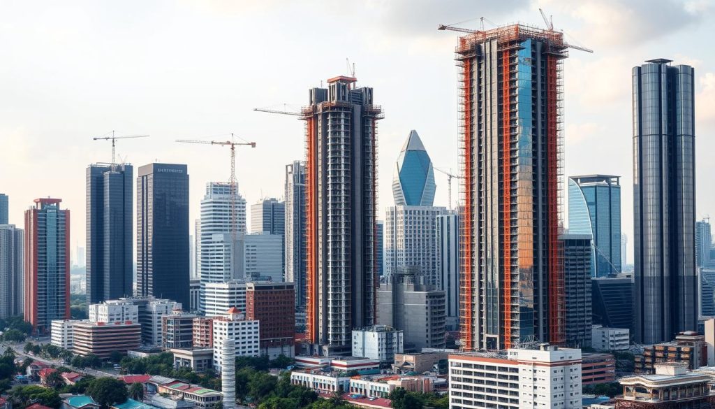 Skyline of an emerging market city highlighting developing nations as potential best countries to start a multinational business Skyline of an emerging market city highlighting developing nations as potential best countries to start a multinational business